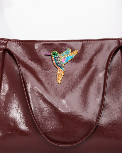 Hummingbird Embroidered Brooch
